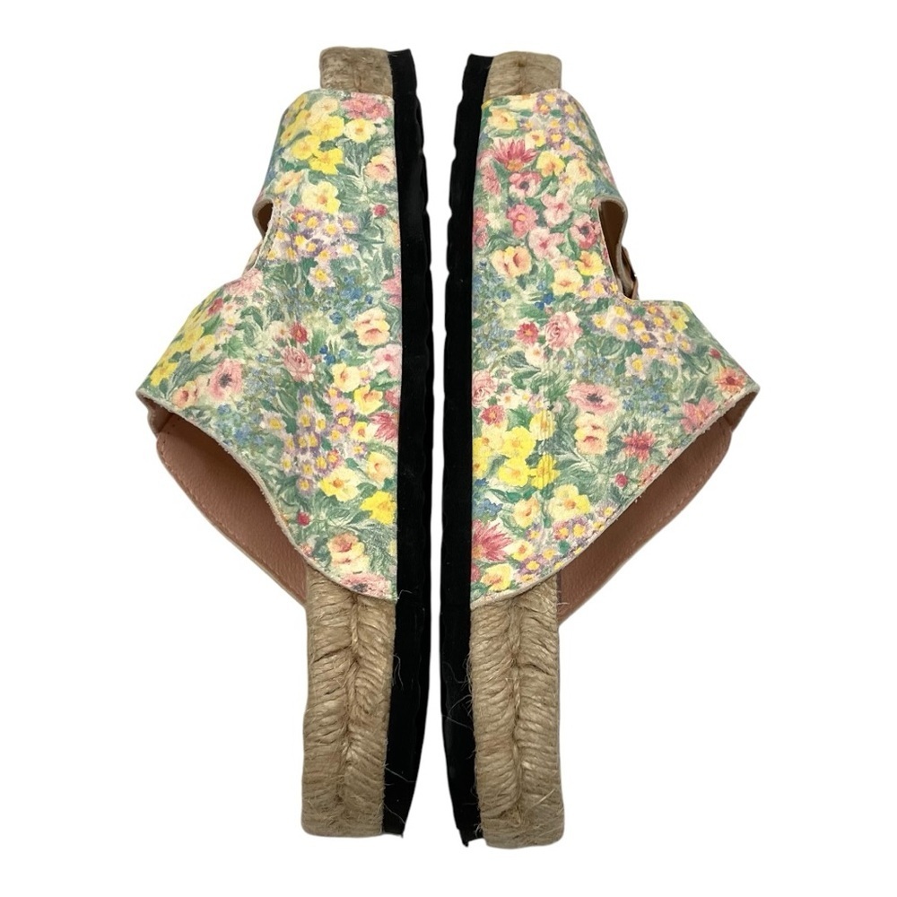 LoveShackFancy x Manebi Nordic Floral Leather Espadrille Slide Sandals Womens 39 - Picture 10 of 15